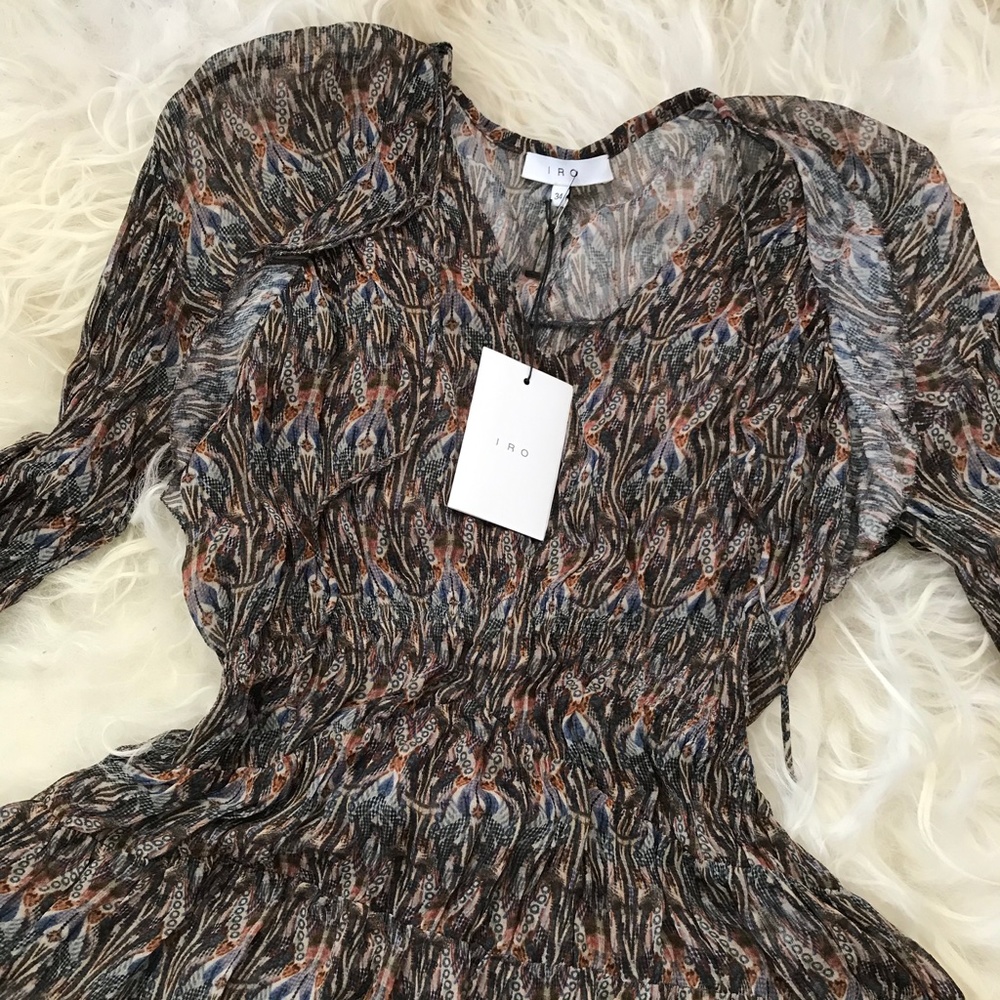 IRO Janie Bell Sleeve Ruffle Printed Blouse - Picture 6 of 8